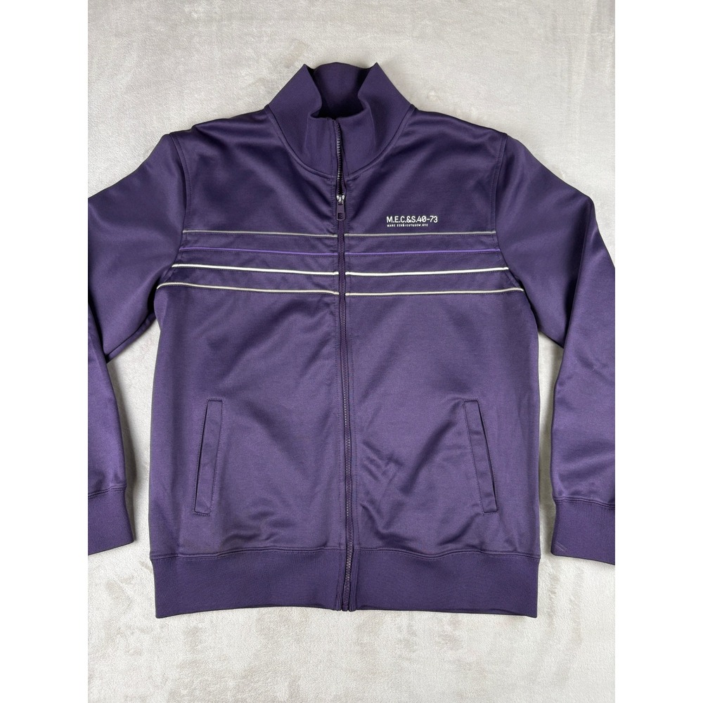 Marc Ecko Cut & Sew Mens Purple Striped Full Zip Track Jacket Large MECS 40-73